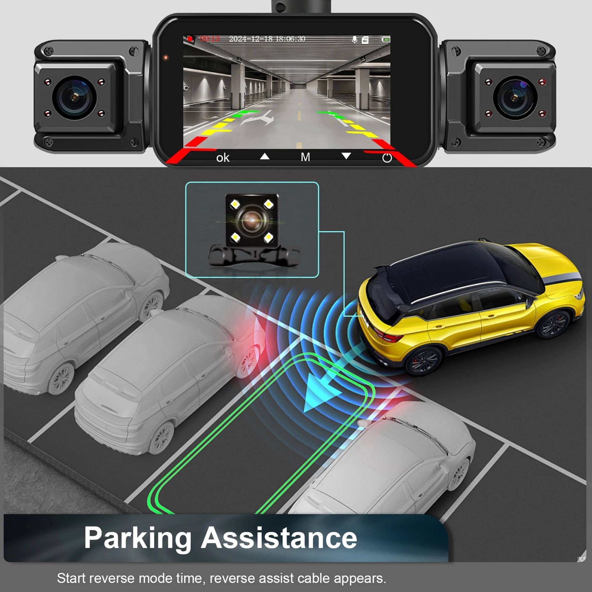 Wireless Car Dash Cam – Front & Rear with Night Vision