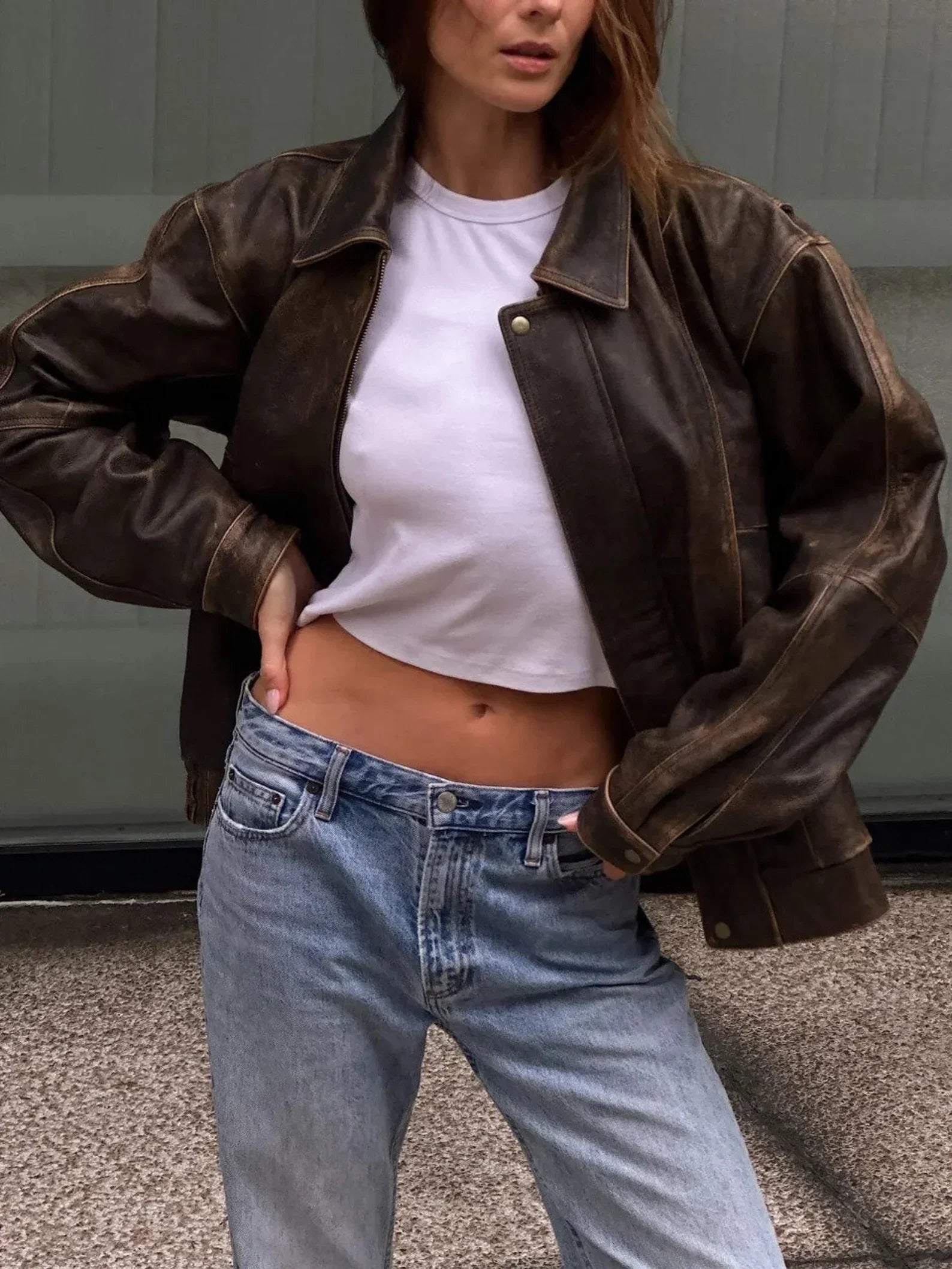 Verona Oversized Leather Jacket