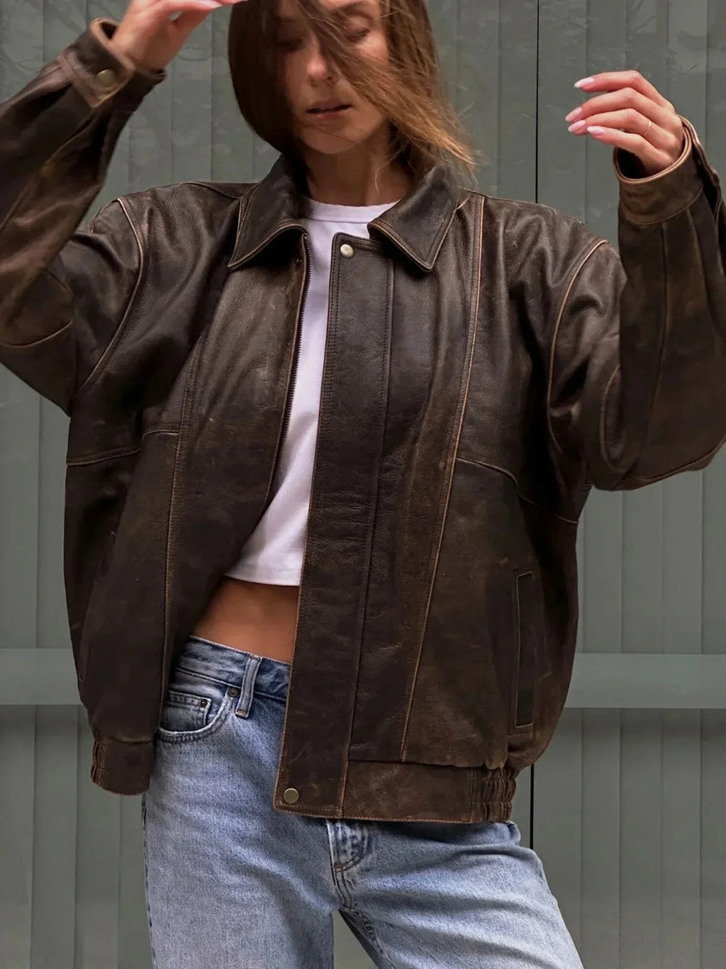 Verona Oversized Leather Jacket